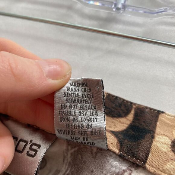 Chicos Women's Dark‎ Floral Boho Capri Pants Size 2 Beachy Lounging Vacation - Picture 10 of 12